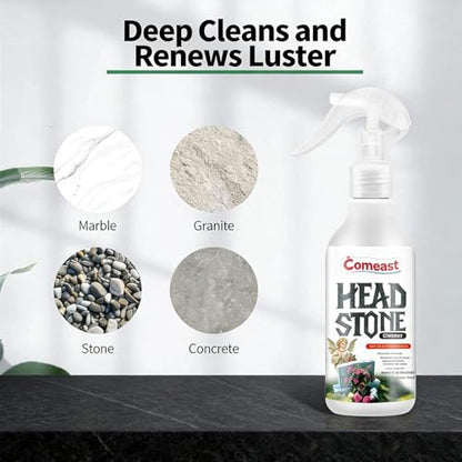 Headstone Cleaner for Graves,Highly Effective Gentle Formula for Cemetery,Gravestone & Tombstone Care,Safely Removes Dirt from Stone Surfaces 8.45 fl oz