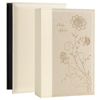 Artmag Photo Album 4x6 300 Photos, Extra Large Capacity Leather Cover Wedding Family Photo Albums Holds 300 Horizontal 4x6 Photos(Beige) - color: Beige, size: 300 Pockets