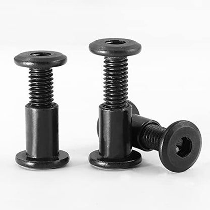 M6x20mm Hex Drive Socket Cap Bolt, Black, 10 Pair (20 Piece) | Allen Wrench Included, Countersunk Screw Barrel Nuts, Binding Screws, For Crib Replacement Belt Cabinet - color: Black, size: M6x20mm