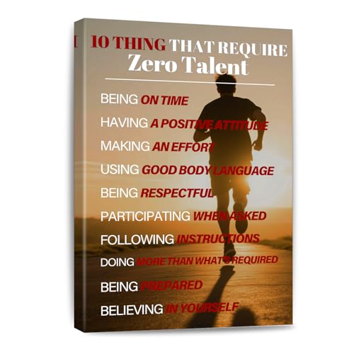 Bmotaso 10 Things That Require Zero Talent Canvas Wall Art Inspirational Poster Motivational Painting Positive Quotes Poster Pictures Print Wall Decor Artwork for Bedroom Office Frame 12 * 18 Inch - color: 10 Things That Require Zero Talent, size: 18"L x