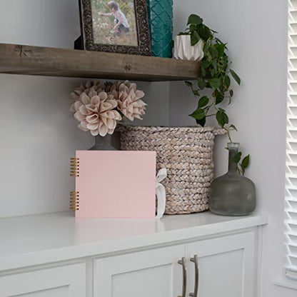 Never Ever Land Scrapbook Album – 12x10 Pink Scrap Book. Scrapbooking Supplies, Memory Book, Wedding Guest Book, Photo Album, Baby Shower Gifts, Valentines, Engagement Gifts - color: Pink