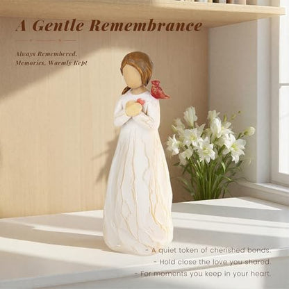 Cardinal Gifts for Women Angel Cardinal Figurine Decor Memorial Sympathy Gifts for Loss of Loved One Hope in Heart - style: Heartfelt