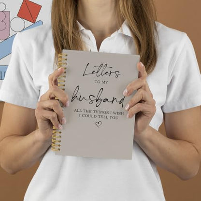 Letters to My Husband Spiral Notebook, Memorial Gifts for Loss of Husband Journal, Sympathy Bereavement Grieving 5.5"x8.3" 164Pages Lined Notebooks College Ruled Gifts for Loss of Husband - color: letters husband
