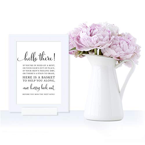 Andaz Press Wedding Framed Party Signs, Formal Black and White, 5x7-inch, Bathroom Basket, 1-Pack, Includes Frame - color: Activity Bathroom Basket