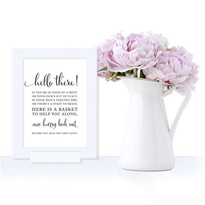 Andaz Press Wedding Framed Party Signs, Formal Black and White, 5x7-inch, Bathroom Basket, 1-Pack, Includes Frame - color: Activity Bathroom Basket