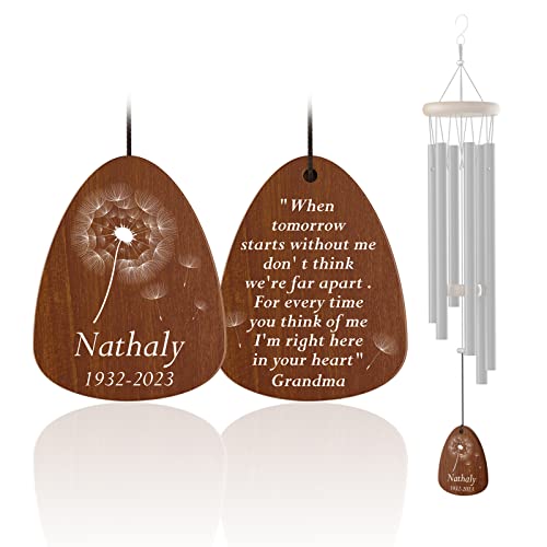 Bemaystar Personalized Memorial Wind Chime - Sympathy Gifts for Loss of Loved one Custom Memorial Gifts Wind Chimes Kits Wind Spinner Tail Clapper for Loss of Grandma - color: Grandma