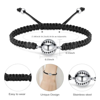 Hearbeingt Baseball Urn Bracelet for Ashes Cremation Jewelry for Women Men - color: Silver