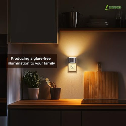 L LOHAS LED Night Lights Plug into Wall, Dimmable Night Light 2 Pack | Plug in Night Light with 3 Level Brightness, 3000K Soft White, Grey Housing - color: Gray