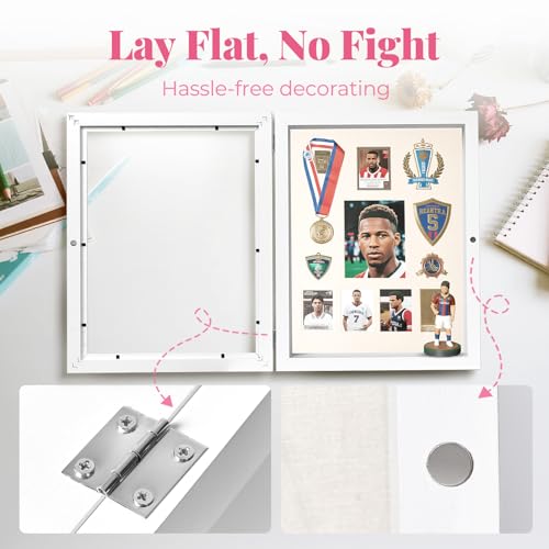 HOUSE DAY 11x14 Deep Shadow Box Frame with Linen Back, Pins, White - color: White, size: 11x14