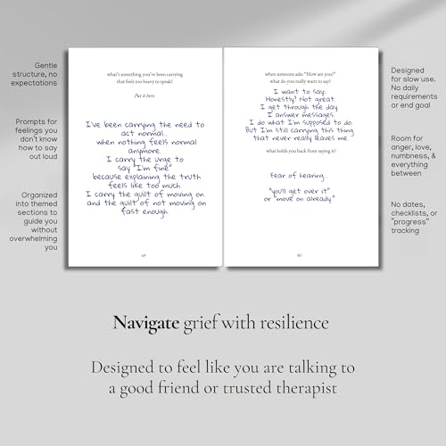 The Messy Grief Journal – Guided Grief Journal for Loss, Healing & Remembrance | Hardcover Bereavement Journal with Writing Prompts for Grief | ... Loss of Loved One | Condolences Gift for Loss - color: Gray
