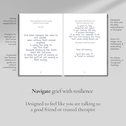 The Messy Grief Journal – Guided Grief Journal for Loss, Healing & Remembrance | Hardcover Bereavement Journal with Writing Prompts for Grief | ... Loss of Loved One | Condolences Gift for Loss - color: Gray