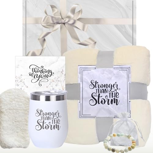 Cancer Care Package for Women with Blanket & Tumbler, Recovery Gift (Beige) - color: Beige