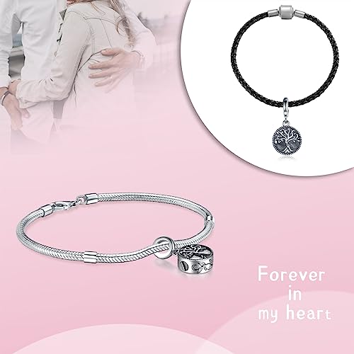 Sterling Silver Cremation Urn Bead Charm for Ashes - S925 Holds Ash Keepsake Pendant Family Tree of Life Memorial Jewelry Gifts for Women Loss Loved One - color: Tree of Life