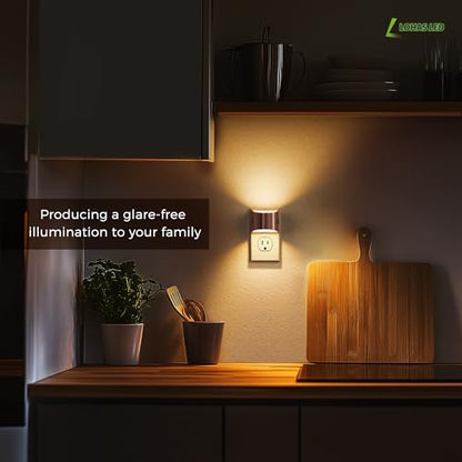 L LOHAS LED Night Lights Plug into Wall, Dimmable Night Light 2 Pack | Plug in Night Light with 3 Level Brightness, 3000K Soft White, Rose Gold Housing - color: Rose Gold