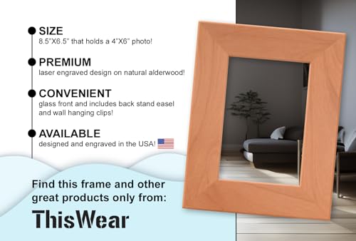 ThisWear Bereavement Dad Once Angel Now Mine Wood Frame - Landscape 4x6 - size: 4x6 Photo - Landscape