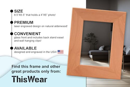 ThisWear Bereavement Dad Once Angel Now Mine Wood Frame - Portrait 4x6 - size: 4x6 Photo - Portrait
