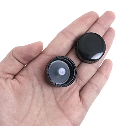 MEETOOT 12pcs Phenolic Resin Cover 24mm Black Poly Seal Screw Caps for Daily Chemicals, Food, Cosmetics Bottles