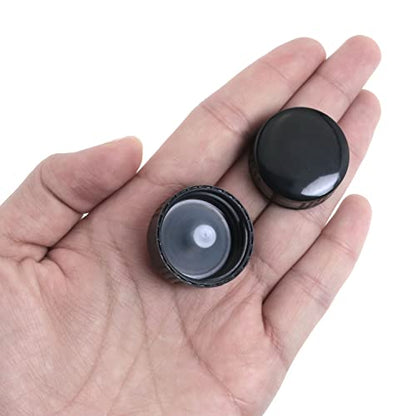 MEETOOT 12pcs Phenolic Resin Cover 24mm Black Poly Seal Screw Caps for Daily Chemicals, Food, Cosmetics Bottles