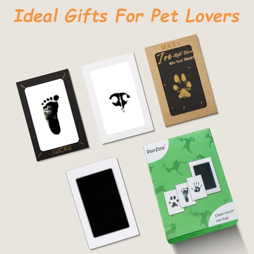 DeerZone Inkless Paw Print Kit,Dog Paw Print Kit,Dog Nose Print Kit - color: Gold/Black, size: Small-Medium 4 Pack