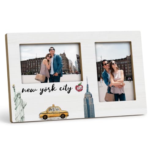 New York Double Picture Frame 4x6, New York Gifts Two Photo Frame - color: color-14