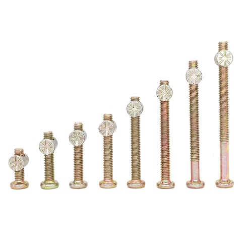 cSeao Crib Screws,Bed Frame Bolts and Nuts Kit, Crib Parts, Bunk Bed Screws, M6-1.0x15-80mm Furniture Barrel Bolts Assortment Kit for Dream on me, Delta, Graco, Fisher Crib, Pack of 60 - size: M6x15-80mm 8 Sizes