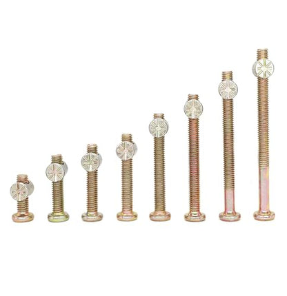 cSeao Crib Screws,Bed Frame Bolts and Nuts Kit, Crib Parts, Bunk Bed Screws, M6-1.0x15-80mm Furniture Barrel Bolts Assortment Kit for Dream on me, Delta, Graco, Fisher Crib, Pack of 60 - size: M6x15-80mm 8 Sizes