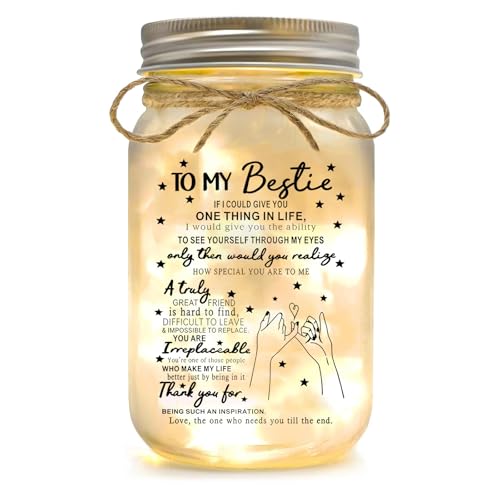 Sister Gifts For Women - Mason Jar Night Lights with Warm Lights for Sisters, Unique Gifts for Bestie Gift Ideas for Birthday Christmas Mothers Day Valentines Day, Heartfelt Home Decor (Sister Gift B) - color: Sister Gifts B