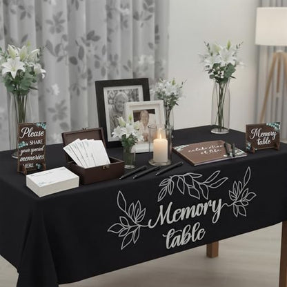 Celebration of Life Guest Book Funeral Memory Cards, Greenery - style: Greenery