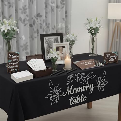 Celebration of Life Guest Book Funeral Memory Cards, Greenery - style: Greenery