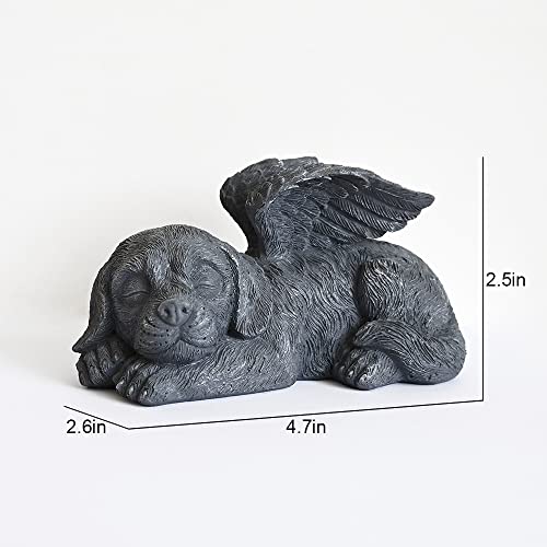 Sleeping Angel Dog Ornament Memorial Stone Gift for Pet Loss Sympathy - color: Angel Dog