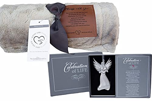 Heartfelt Sympathy Gift Set - Always with You Memorial Blanket & Celebration of Life Memorial Angel