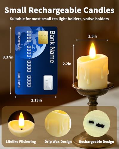 12 Pack Small Rechargeable Flameless Candles with Remote Timer - color: Ivory, size: 12 Pack