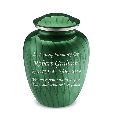 Geturns Embrace Adult Personalized Cremation Urns for Human Ashes I Large Pearl Green Funeral Urn for Men and Women I 200 lbs - color: Pearl Green