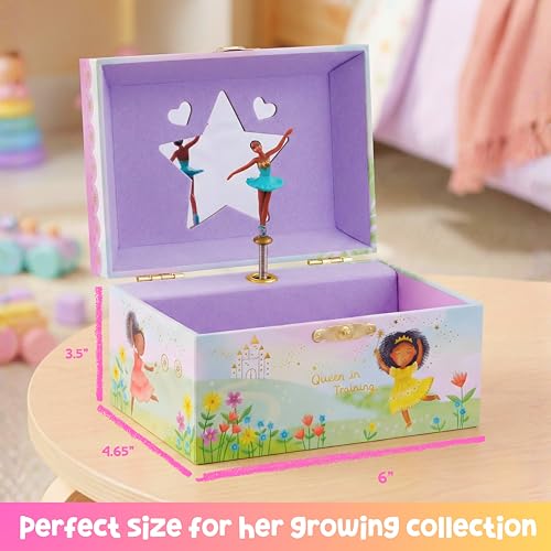 Giggle & Honey® Musical Ballerina Jewelry Box for Girls | Music Boxes for Little Girls, Toddler Jewelry Box for 4 Year Old Kids, Toys for Toddlers, Birthday Gifts for Kids 5-9 Years - style: Little Queen