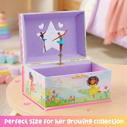 Giggle & Honey® Musical Ballerina Jewelry Box for Girls | Music Boxes for Little Girls, Toddler Jewelry Box for 4 Year Old Kids, Toys for Toddlers, Birthday Gifts for Kids 5-9 Years - style: Little Queen
