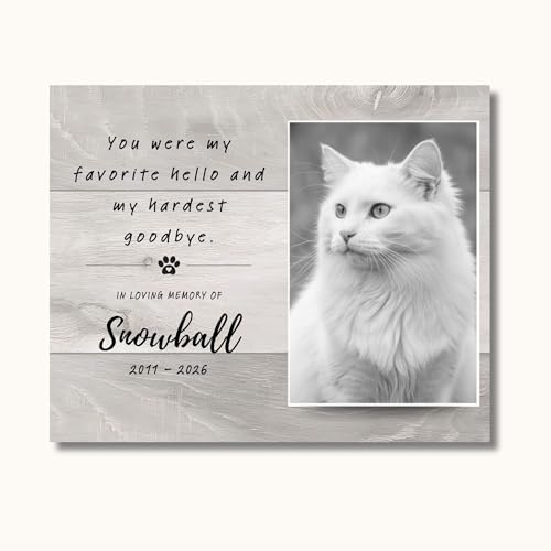 Cat Memorial Gift – Personalized Pet Photo Frame, Custom Cat Loss Keepsake, Cat Remembrance Plaque, Pet Sympathy Gift for Cat Lovers (C) - style: C
