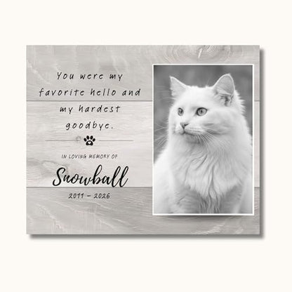Cat Memorial Gift – Personalized Pet Photo Frame, Custom Cat Loss Keepsake, Cat Remembrance Plaque, Pet Sympathy Gift for Cat Lovers (C) - style: C