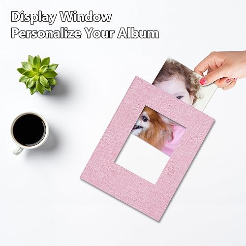 Photo Album 4x6 52 Pockets with Linen Cover Picture Albums for Family, Wedding, Baby, Photo Book Holds Vertical Pictures Pink - color: Pink, size: 52 Pockets