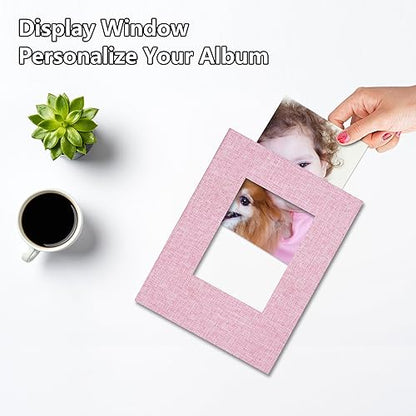 Photo Album 4x6 52 Pockets with Linen Cover Picture Albums for Family, Wedding, Baby, Photo Book Holds Vertical Pictures Pink - color: Pink, size: 52 Pockets