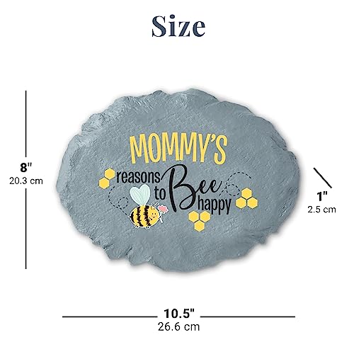 Let's Make Memories Personalized Reasons To Bee Happy Garden Stone - Large Garden Stone - 10" Diameter - color: Bee Happy, size: Large