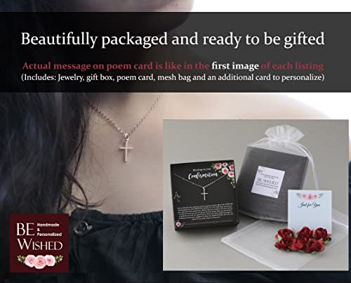 Be Wished Loss of a Mother Sympathy Gifts, Handmade Necklace with Meaningful Message, Ready to Give Jewelry - style: Cross + Picture