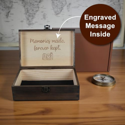 Our Adventures Travel Memory Box, Engraved Gift for Couples & Newlyweds - size: Medium, style: Adventures