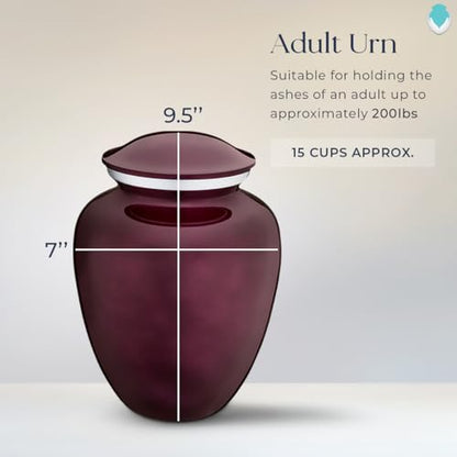 Adult Personalized Anchor Cremation Urns for Human Ashes I Large Cherry Purple Funeral Urn for Men and Women I 200 lbs - color: Cherry Purple
