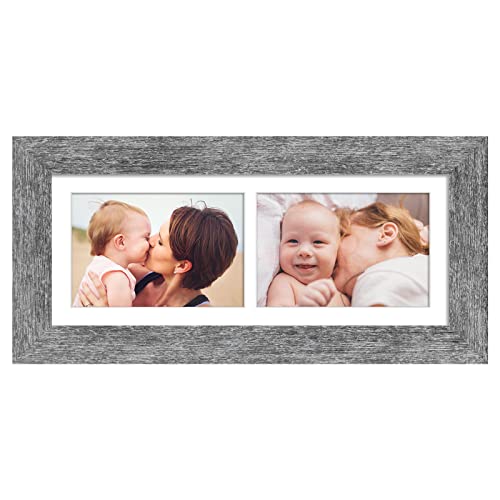 6x15 Collage Frame, 2 Open 5x7 Photo Frame Collage for Wall - color: Grey, size: 6x15 - (2 open5x7）