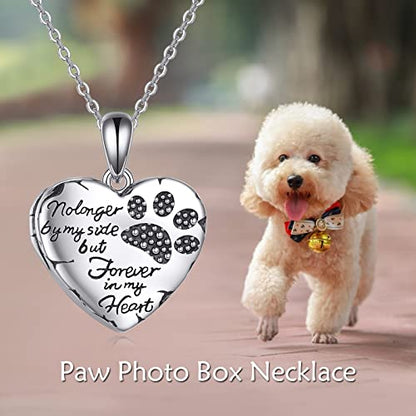 YFN Locket Necklace 925 Sterling Silver Heart Locket Necklace that Holds Pictures for Women Jewelry Gifts - style: heart pet locket