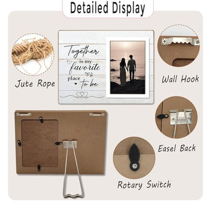 Couple Picture Frames, Love Picture Frames, Engagement Photo Frame, Marriage License Frame, Wedding Picture Frame for Couples, Together is My Favorite Place to Be, Unique Gifts for Valentine's Day 4 x 6Inch Photo