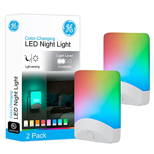 GE Plug in Color Changing Night Light with Dusk to Dawn Sensor, 2 Pack - size: 2 Pack