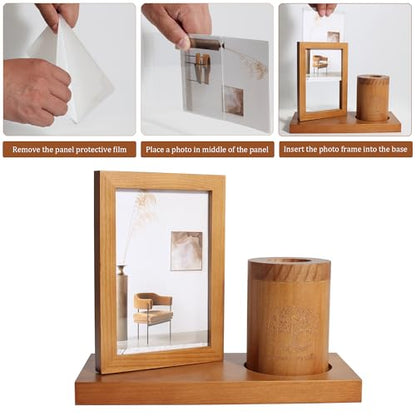 Photo Frame Small Urn for Human Ashes Memorial with Tree of Life Wooden Candle-holder urns Picture Frame Mini Cremation Urn for Loss of Loved One 4’’-6’’ Photo little Keepsake vertical photo urn