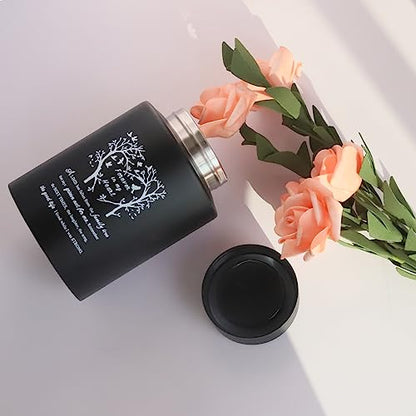 6 Inches Small Urn for Human Ashes Stainless Steel Mini Cremation Urn Small Keepsake Urn Memorial Ashes Container-Black - size: Heart Tree-Black