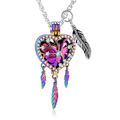 shajwo Dream Catcher Urn Necklace for Ashes - color: Rainbow-full